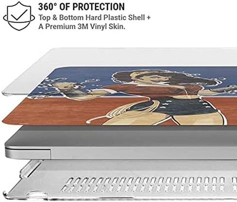 حافظة Skinit + غلاف متوافق مع جهاز MacBook Air 13in (2020) - تصميم Warner Bros Wonder Woman Bombshell المرخص رسميًا in Saudi Arabia