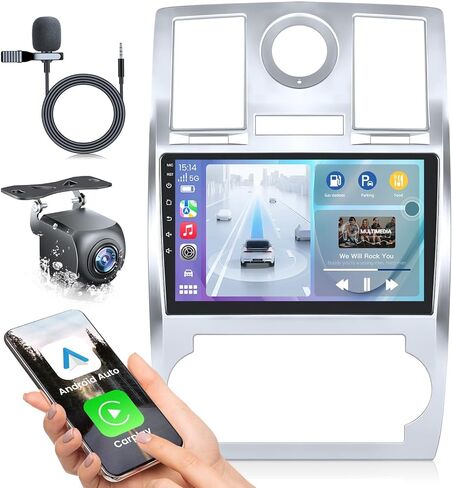 راديو السيارة لسيارة Jeep Chrysler 300C 2004-2011 ستيريو: (4G+32G) ترقية Android 13 5GWiFi 9 بوصة 1280 * 800 وحدة رأس شاشة تعمل باللمس - Carplay Android Auto Bluetooth 5.0 DSP FM GPS SWC كاميرا احتياطية in Kuwait