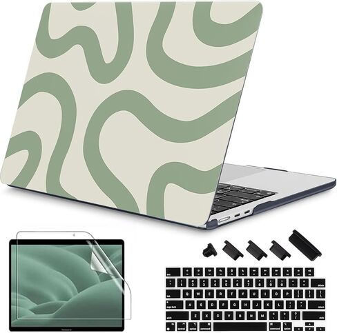 RuiHe.C Compatible with MacBook Air 15 inch Case Release 2025-2023 A3241 M4 A3114 M3 A2941 M2 with Retina Display & Touch ID, Plastic Hard Shell with Keyboard Cover-Color Painting in Saudi Arabia
