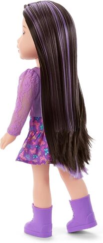 American Girl, AG Sisters Francie Doll, with Brown Eyes, Long Dark-Brown Hair with Purple Highlights, 14.5", Ages 4+ in Saudi Arabia