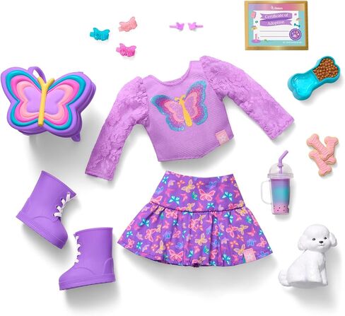 American Girl, AG Sisters Francie Doll, with Brown Eyes, Long Dark-Brown Hair with Purple Highlights, 14.5", Ages 4+ in Saudi Arabia
