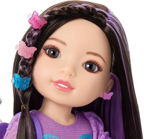 American Girl, AG Sisters Francie Doll, with Brown Eyes, Long Dark-Brown Hair with Purple Highlights, 14.5", Ages 4+ in Saudi Arabia