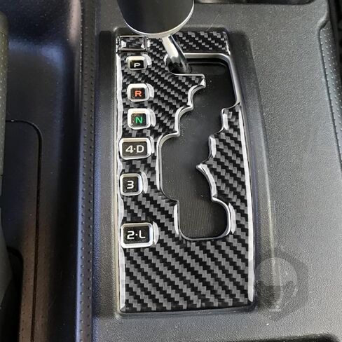 Real Soft Black Carbon Fiber Car Center Console Automatic Gear Shift Transmission Panel Trim Sticker Auto Premium Interior Accessories Compatible with Toyota FJ Cruiser 2007-2021 in Saudi Arabia