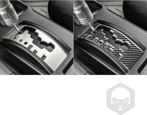 Real Soft Black Carbon Fiber Car Center Console Automatic Gear Shift Transmission Panel Trim Sticker Auto Premium Interior Accessories Compatible with Toyota FJ Cruiser 2007-2021 in Saudi Arabia
