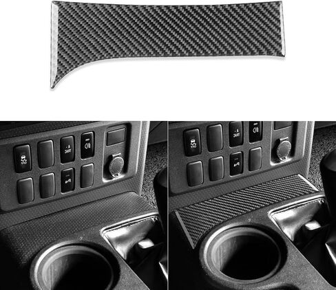 Real Soft Black Carbon Fiber Car Center Console Automatic Gear Shift Transmission Panel Trim Sticker Auto Premium Interior Accessories Compatible with Toyota FJ Cruiser 2007-2021 in Saudi Arabia