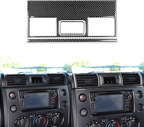 Real Soft Black Carbon Fiber Car Center Console Automatic Gear Shift Transmission Panel Trim Sticker Auto Premium Interior Accessories Compatible with Toyota FJ Cruiser 2007-2021 in Saudi Arabia