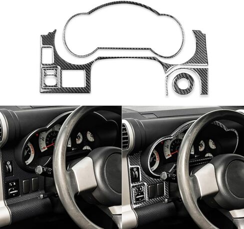 Real Soft Black Carbon Fiber Car Center Console Automatic Gear Shift Transmission Panel Trim Sticker Auto Premium Interior Accessories Compatible with Toyota FJ Cruiser 2007-2021 in Saudi Arabia