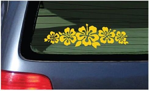 Hibiscus Band Vinyl Sticker - White Garland Decal Flower Lei Car Window Laptop in Saudi Arabia