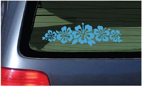 Hibiscus Band Vinyl Sticker - White Garland Decal Flower Lei Car Window Laptop in Saudi Arabia