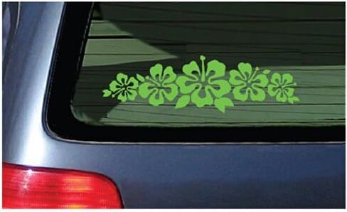Hibiscus Band Vinyl Sticker - White Garland Decal Flower Lei Car Window Laptop in Saudi Arabia