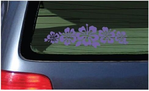 Hibiscus Band Vinyl Sticker - White Garland Decal Flower Lei Car Window Laptop in Saudi Arabia