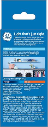 لمبات GE Refresh LED، 100 واط، ضوء النهار، A19 (عبوة من قطعتين) in Kuwait