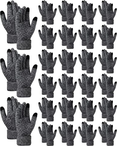 Kigeli 24 Pairs Women's Winter Touch Screen Gloves Colored Warm Gloves for Women Cold Weather Fleece Lined Knit Gloves (Classic Colors) in Kuwait