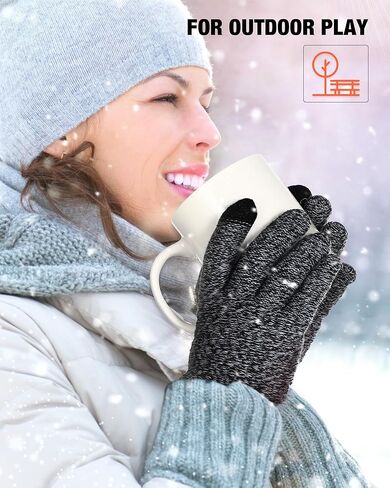 Kigeli 24 Pairs Women's Winter Touch Screen Gloves Colored Warm Gloves for Women Cold Weather Fleece Lined Knit Gloves (Classic Colors) in Kuwait