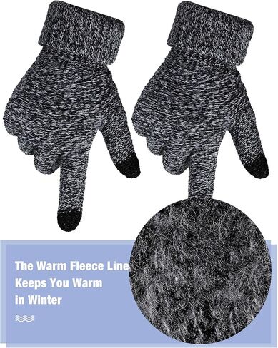 Kigeli 24 Pairs Women's Winter Touch Screen Gloves Colored Warm Gloves for Women Cold Weather Fleece Lined Knit Gloves (Classic Colors) in Kuwait