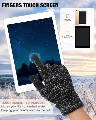 Kigeli 24 Pairs Women's Winter Touch Screen Gloves Colored Warm Gloves for Women Cold Weather Fleece Lined Knit Gloves (Classic Colors) in Kuwait