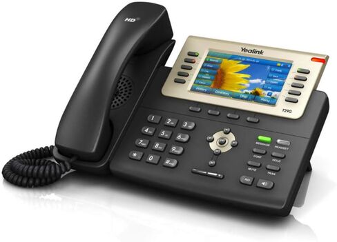 يالينك SIP-T29G هاتف IP، 16 خط. شاشة ملونة مقاس 4.3 بوصة. USB 2.0، منفذ جيجابت إيثرنت مزدوج، 802.3af PoE، محول الطاقة غير متضمن in Kuwait