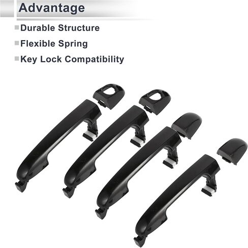 Front Left Right Rear Left Right Car Exterior Door Handles for Hyundai Accent GLS 2006-2011 Durable Door Handle Replacement No.826512H000 ABS 1 Set in Saudi Arabia
