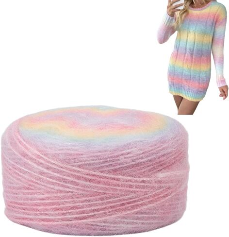 1Roll 150g Mohair Yarn Purple Hand Spun Art Yarn Skein Fancy Yarns Multifiber Multicolored with Hand Blended Handmade for Magazines Knitting Crafts Textile Decorative Tassels Card Making in Saudi Arabia