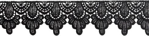 0.43 Inch Wide Lace Fabric Trim for Sewing Ribbon DIY Art Crafts (Black #04 (5 Yard)) in Kuwait