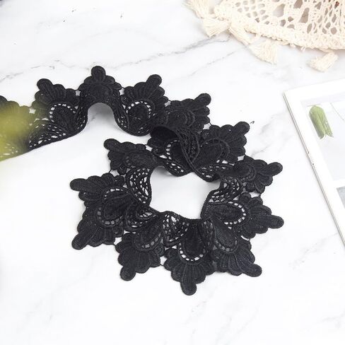 0.43 Inch Wide Lace Fabric Trim for Sewing Ribbon DIY Art Crafts (Black #04 (5 Yard)) in Kuwait