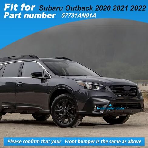 Car Front Bumper Tow Hook Cover Towing Eye Cap Fit for Subaru Outback 2020 2021 2022 57731AN01A (Matte Black,Right Passenger Side) in Saudi Arabia