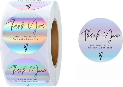 500 PCS Thank You Stickers Roll 1-Inch Round Self-Adhesive Gold Stickers for Packaging, Gift Bags, Weddings, Envelopes, and Small Business Orders in Saudi Arabia