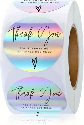 500 PCS Thank You Stickers Roll 1-Inch Round Self-Adhesive Gold Stickers for Packaging, Gift Bags, Weddings, Envelopes, and Small Business Orders in Saudi Arabia