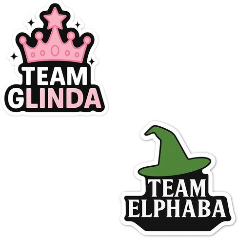 “Team Elphaba & Team Glinda" – 2-Pack 3-Inch Vinyl Die-Cut Stickers | Wicked Musical Fan Set | Broadway Witch & Princess Decals for Laptops, Water Bottles, Journals in Saudi Arabia