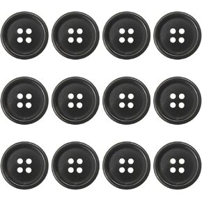 ECYC 12 قطعة 28 مم من أزرار القرن الحقيقي، 4 أزرار قرن طبيعي ذات 4 فتحات، أزرار قرن دائرية، أزرار قرن الخياطة للزي الرسمي للسترة، بني داكن in Kuwait