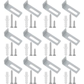 12 Sets White Board Hanging Kit Mounting Bracket L-Shaped Mounting Bracket Plate with Screws and Expansion Pipe for Office Classrooms in Saudi Arabia