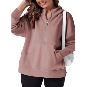 Eytino Women Plus Size Sweatshirt Half Zip Long Sleeve Hoodies Tops Oversized Casual Sweaters with Pockerts(1X-5X) in Saudi Arabia