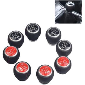 6 Speed Manual Leather Gear Stick Shift knob for Su=bar=u Impreza WRX STI 2009 2010 2011 2012 2013 2014 2015 2016 2017 2018 (Red-Down-R6) in Kuwait