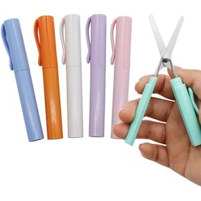 5pcs Mini Folding Compact Pen Scissors, Bonsai And Scrapbook Paper Portable Scissors be useful for Home Diy Crafts-Blue in Saudi Arabia