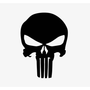ملصق فينيل لصائق جمجمة Punisher لجهاز الكمبيوتر المحمول والشاحنات والسيارات والنوافذ، ملصق ممتص للصدمات على شكل جمجمة بيضاء | 5.5 بوصة (أسود) in Kuwait