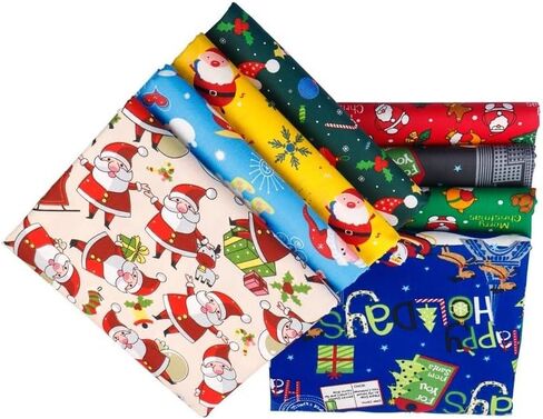 8 Pcs Floral Cotton Fabric - for DIY Decorations Sewing Craft Precut Quilt Sewing Quilting Fabric (19.6" x 19.6") in Saudi Arabia