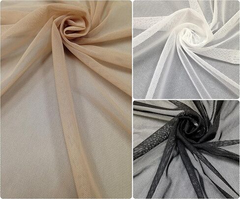 Small Micro Hole See Through Stretch Nylon Spandex Mesh Power Net Fabric (Black) in Saudi Arabia