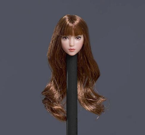 Fremego 1/12 Scale Female Head Sculpt,Asian Girl Pale Skin Head Carved for 6inch Female Seamless Action Figure Collection in Kuwait