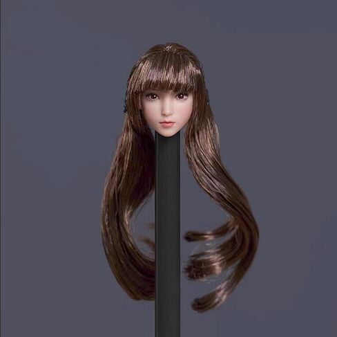 Fremego 1/12 Scale Female Head Sculpt,Asian Girl Pale Skin Head Carved for 6inch Female Seamless Action Figure Collection in Kuwait