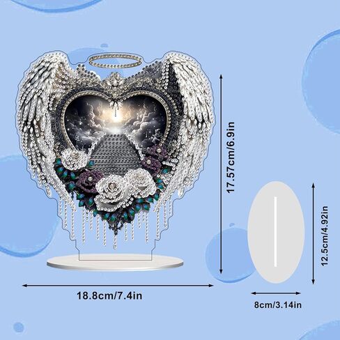 Lxmsja Tabletop Heaven's Gate Diamond Art Kits for Adults, DIY Special Shaped Rose Wings Diamond Painting Desk Placement Ornament Kits for Beginners, 5D Stand Up Gem Art Craft 8x7 inch in Saudi Arabia