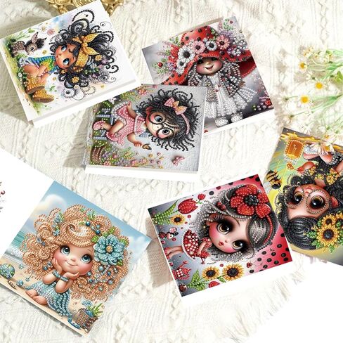 Focart 6-Pack Red Dress Diamond Painting Greeting Card Kits, Special Shaped Diamonds Painting, DIY Handcraft for Relatives and Friends with Wishes,Unique Design Crafting for Birthday or Holiday Cards in Saudi Arabia