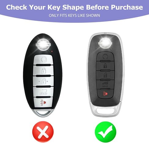 2PCS for Nissan Key Fob Cover Fits 2022 2023 2024 2025 Versa Sentra Pathfinder Rogue Case Accessories TPU Protector Black/White 5 Buttons in Saudi Arabia