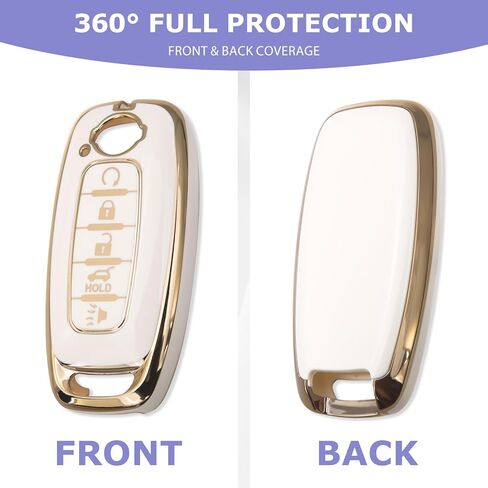 2PCS for Nissan Key Fob Cover Fits 2022 2023 2024 2025 Versa Sentra Pathfinder Rogue Case Accessories TPU Protector Black/White 5 Buttons in Saudi Arabia