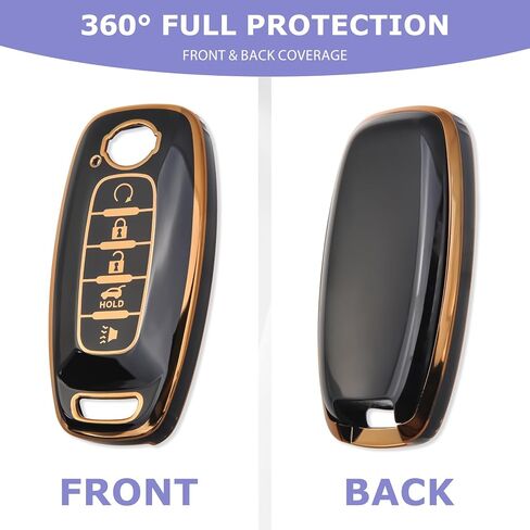 2PCS for Nissan Key Fob Cover Fits 2022 2023 2024 2025 Versa Sentra Pathfinder Rogue Case Accessories TPU Protector Black/White 5 Buttons in Saudi Arabia