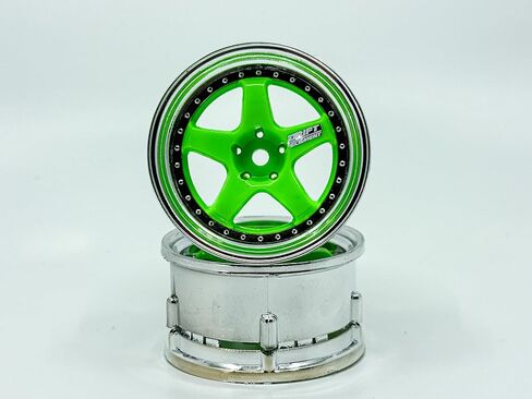 Drift Element 1/10 RC Car Drift Rims Wheels، مجموعة من قطعتين، 5 تكلم، إزاحة قابلة للتعديل، تناسب Yokomo YD MD RD، MST RMX، Reve D RDX، Redcat RDS، HPI، Tamiya TT والمزيد (Gunmetal w/Chrome Lip) in Kuwait