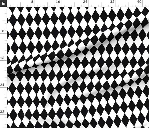 Spoonflower Fabric - Diamonds Black & White Diamond Geometric Check Printed on Petal Signature Cotton Fabric Fat Quarter - Sewing Quilting Apparel Crafts Decor in Kuwait