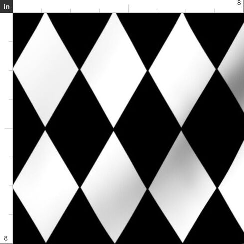 Spoonflower Fabric - Diamonds Black & White Diamond Geometric Check Printed on Petal Signature Cotton Fabric Fat Quarter - Sewing Quilting Apparel Crafts Decor in Kuwait