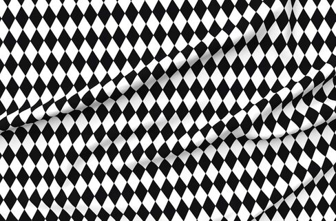 Spoonflower Fabric - Diamonds Black & White Diamond Geometric Check Printed on Petal Signature Cotton Fabric Fat Quarter - Sewing Quilting Apparel Crafts Decor in Kuwait