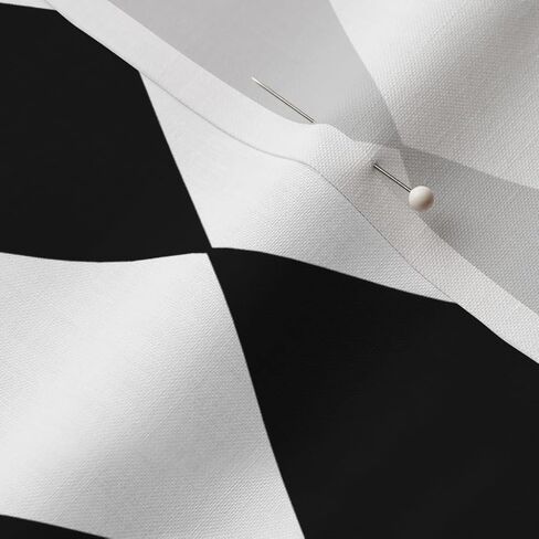 Spoonflower Fabric - Diamonds Black & White Diamond Geometric Check Printed on Petal Signature Cotton Fabric Fat Quarter - Sewing Quilting Apparel Crafts Decor in Kuwait