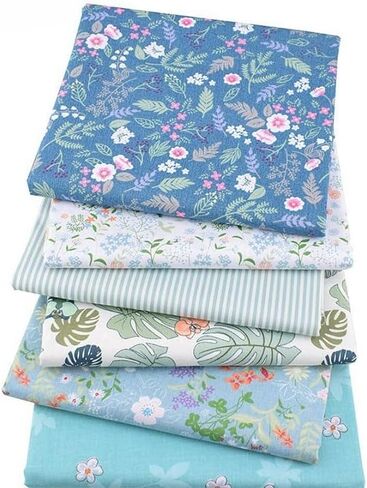 6/8 Pieces Printed Patchwork Twill Fabric 25 X 25 Cm DIY Patchwork Cotton Wrapping Cloth Quilting Fabric Bundles Blocks for Hand Sewing (A-6 Pack) in Saudi Arabia